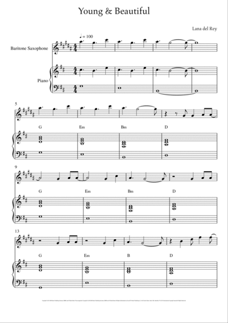 Young And Beautiful Small Ensemble scores gallery preview page 2