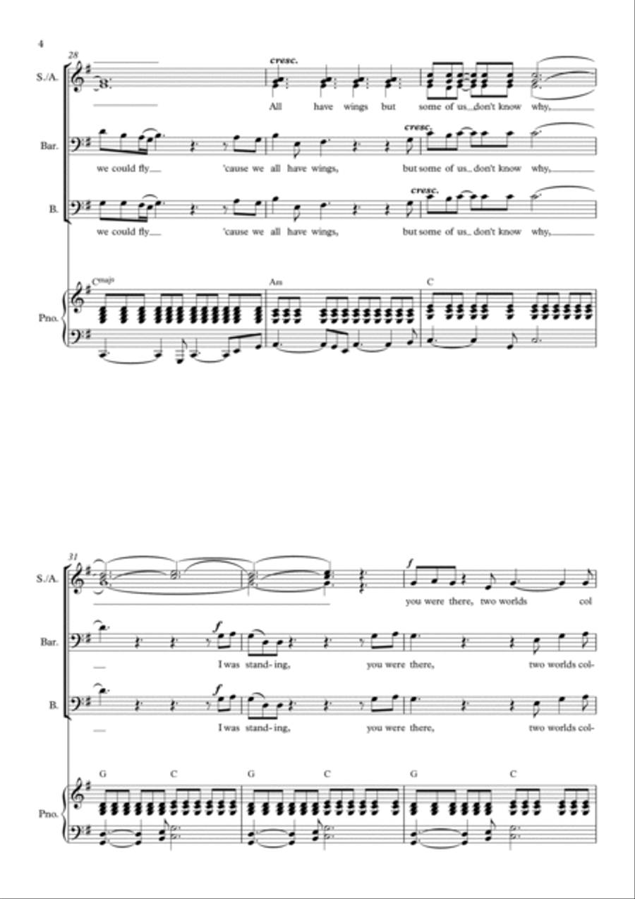 Never Tear Us Apart Choir scores gallery preview page 4