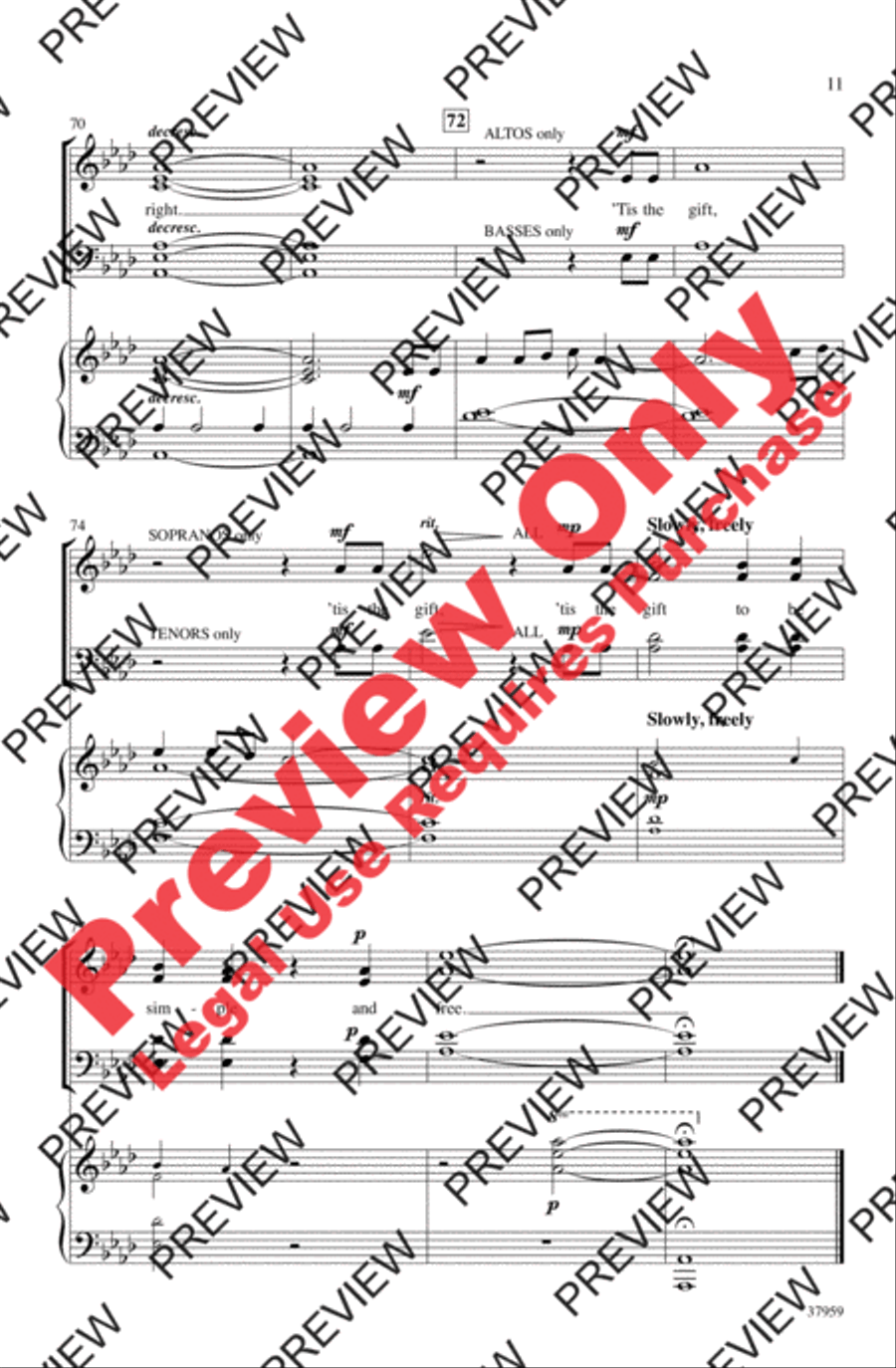 Simple Gifts Simple Gifts 4-Part scores gallery preview page 10
