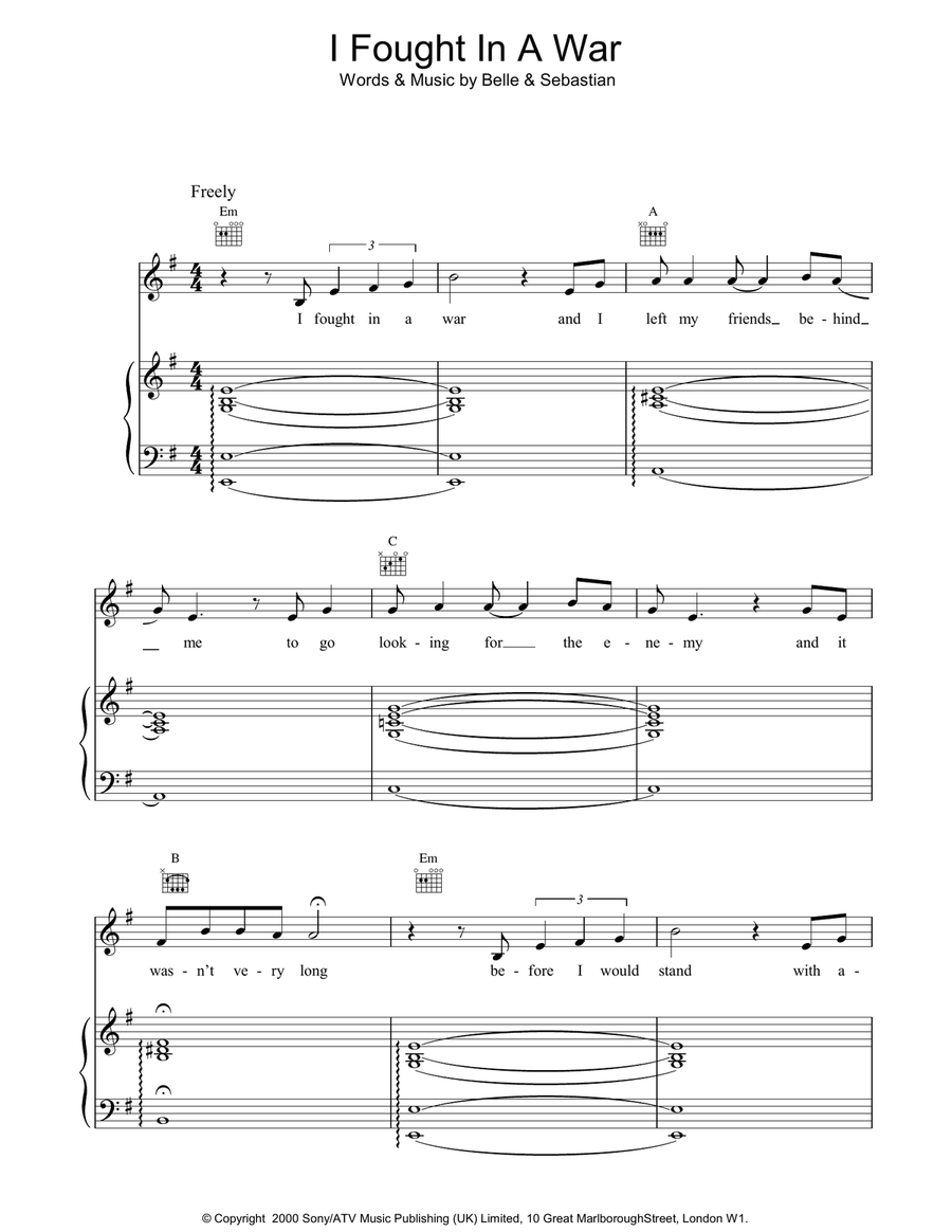 I Fought In A War Acoustic Guitar scores gallery preview page 1