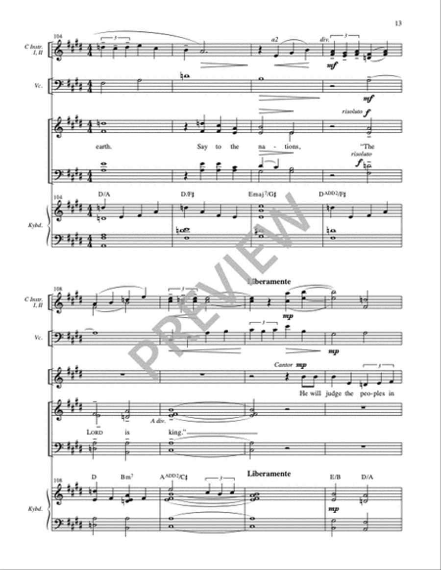 Cuenten las Maravillas del Señor / Proclaim His Marvelous Deeds - Full Score and Parts Cello scores gallery preview page 14