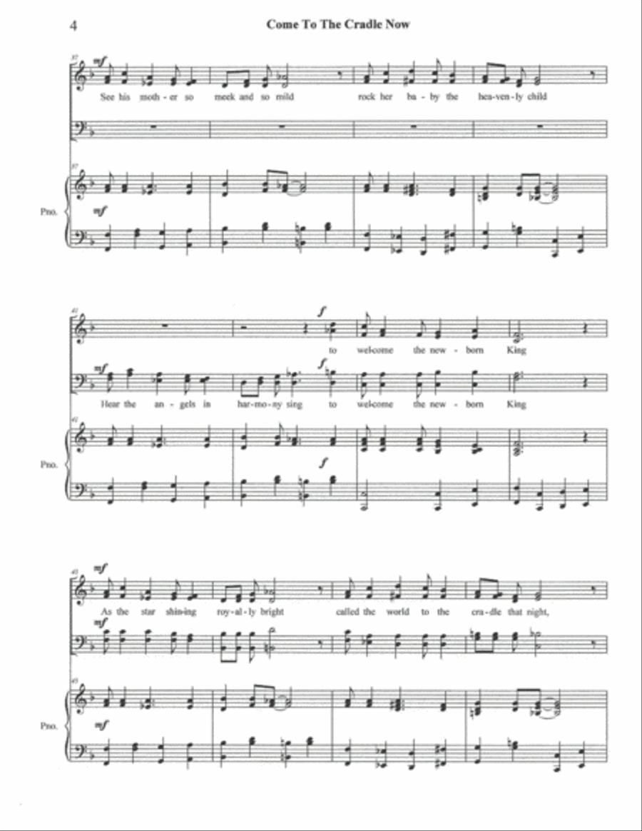 Come To The Cradle Now 4-Part scores gallery preview page 4