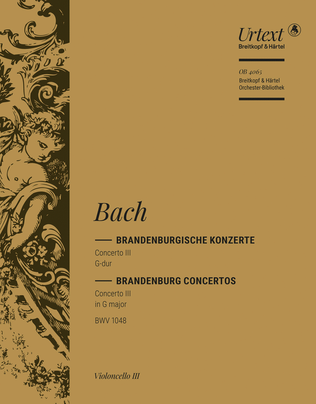 Book cover for Brandenburg Concerto No. 3 in G major BWV 1048