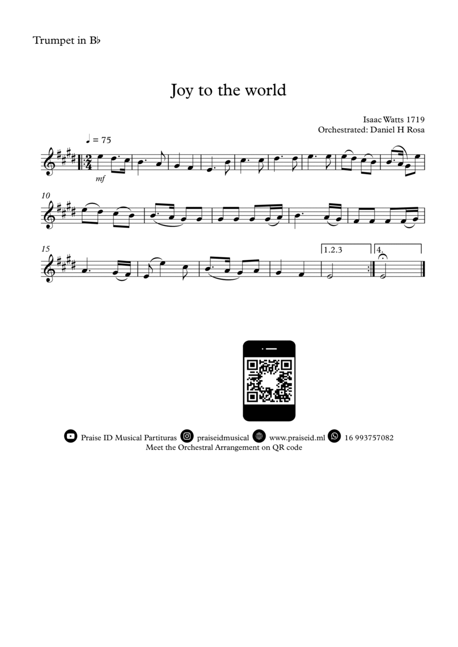 Joy to the world - Christmas Carol - Bb Trumpet B-Flat Trumpet scores gallery preview page 1