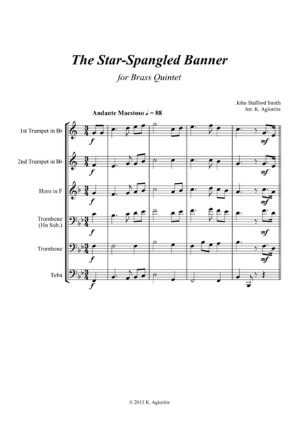 The Star-Spangled Banner - for Brass Quintet image number null
