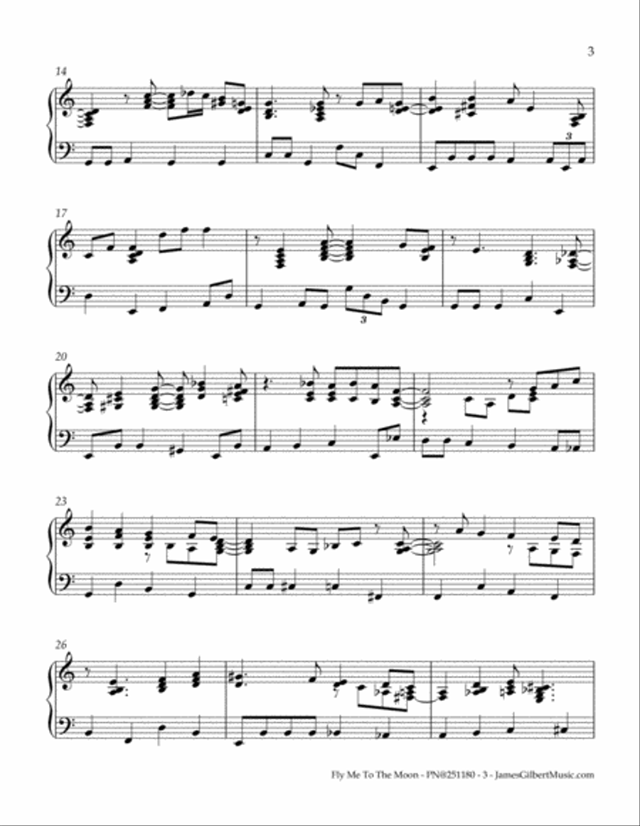 Fly Me To The Moon (In Other Words) Fly Me To The Moon (In Other Words) Piano Solo scores gallery preview page 4