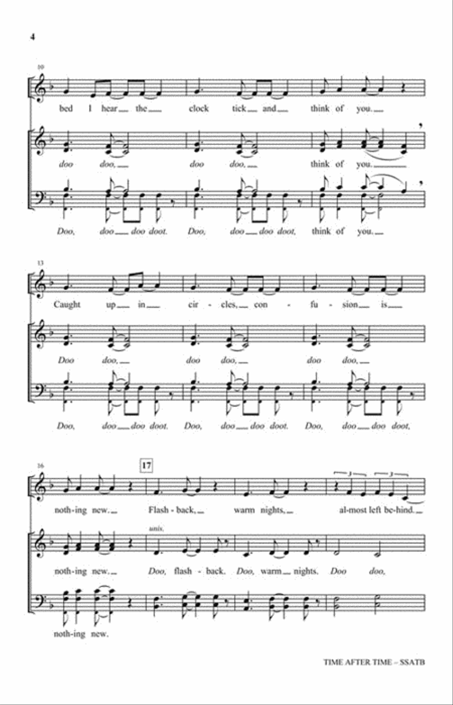 Time After Time SSATB scores gallery preview page 3