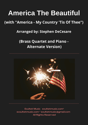 America The Beautiful (with "America - My Country 'Tis Of Thee") (Brass Quartet and Piano - Alt.)