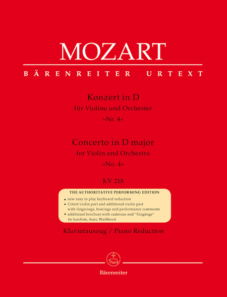 Wolfgang Amadeus Mozart: Violin Concerto In D Major, K. 218