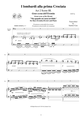 Verdi "I Lombardi alla prima Crociata" (Act2-III) - Ma quando un suon terribile - Bass voice and pia