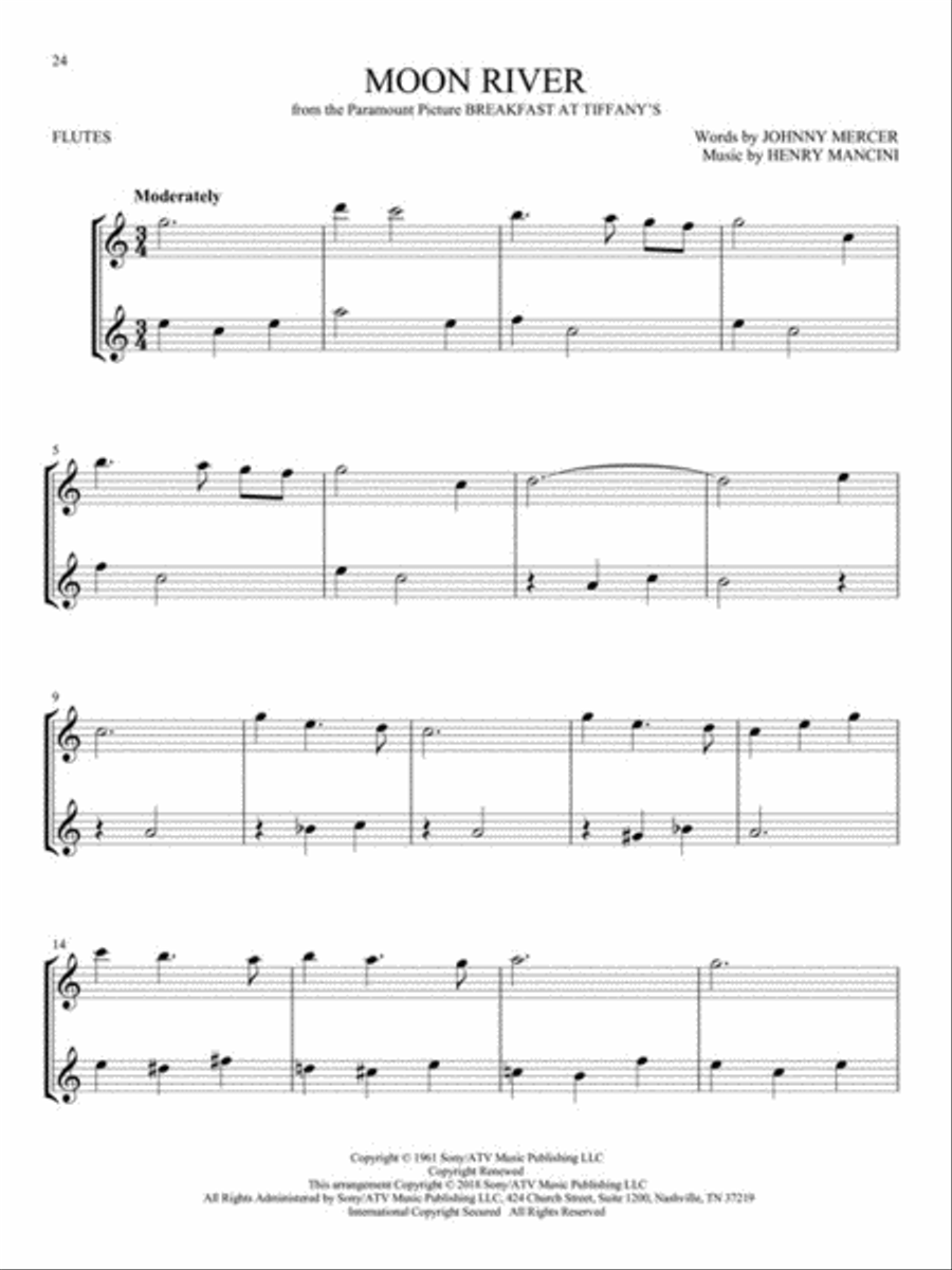 Movie Songs for Two Flutes Flute Duet scores gallery preview page 5