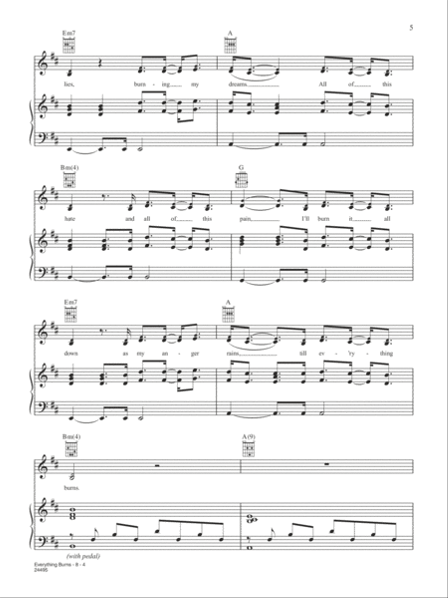 Everything Burns (from The Fantastic 4) Piano, Vocal, Guitar scores gallery preview page 4