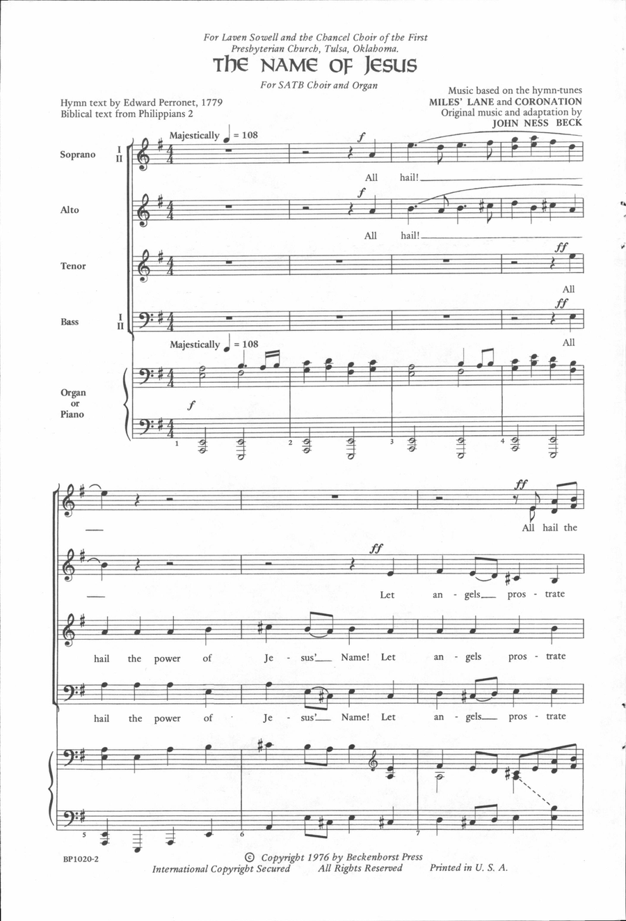 Name of Jesus, The 4-Part scores gallery preview page 2