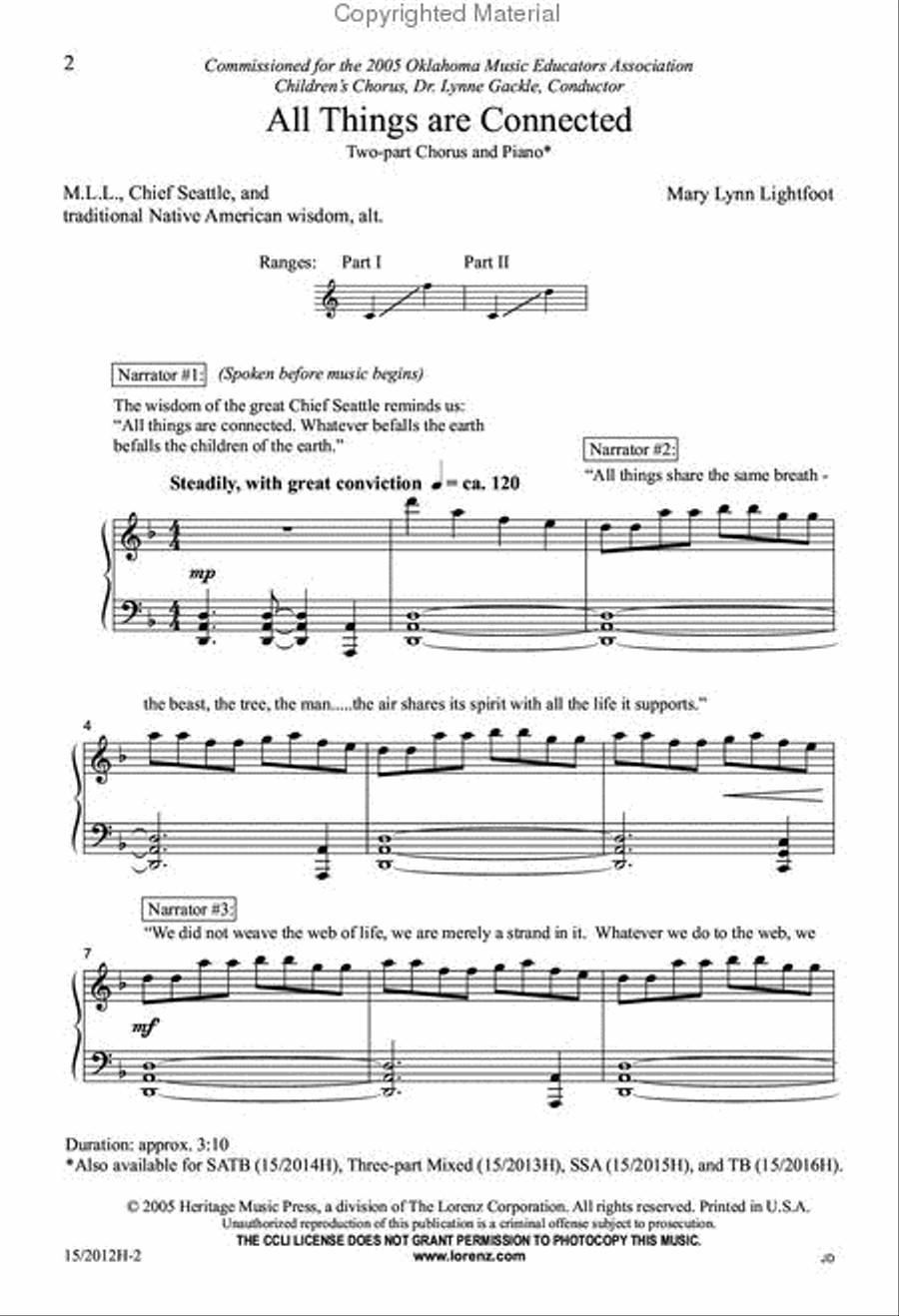 All Things are Connected 2-Part scores gallery preview page 2