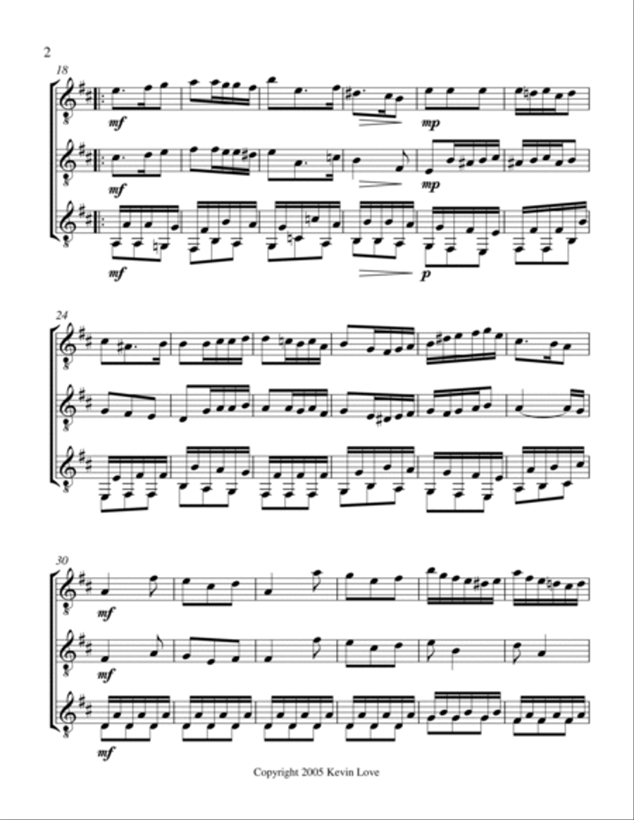 La Gaillarde (Guitar Trio) - Score and Parts La Gaillarde (Guitar Trio) - Score and Parts Guitar Ensemble scores gallery preview page 2