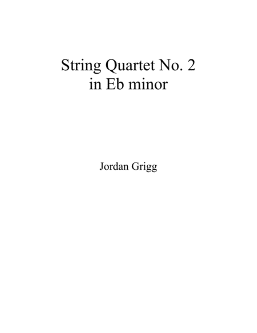 String Quartet No.2 in E flat minor Score and parts