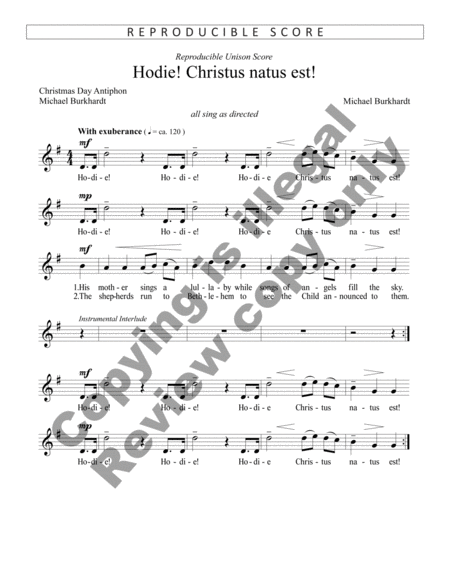 Hodie Christus natus est! The Church Year through Song, Volume 1