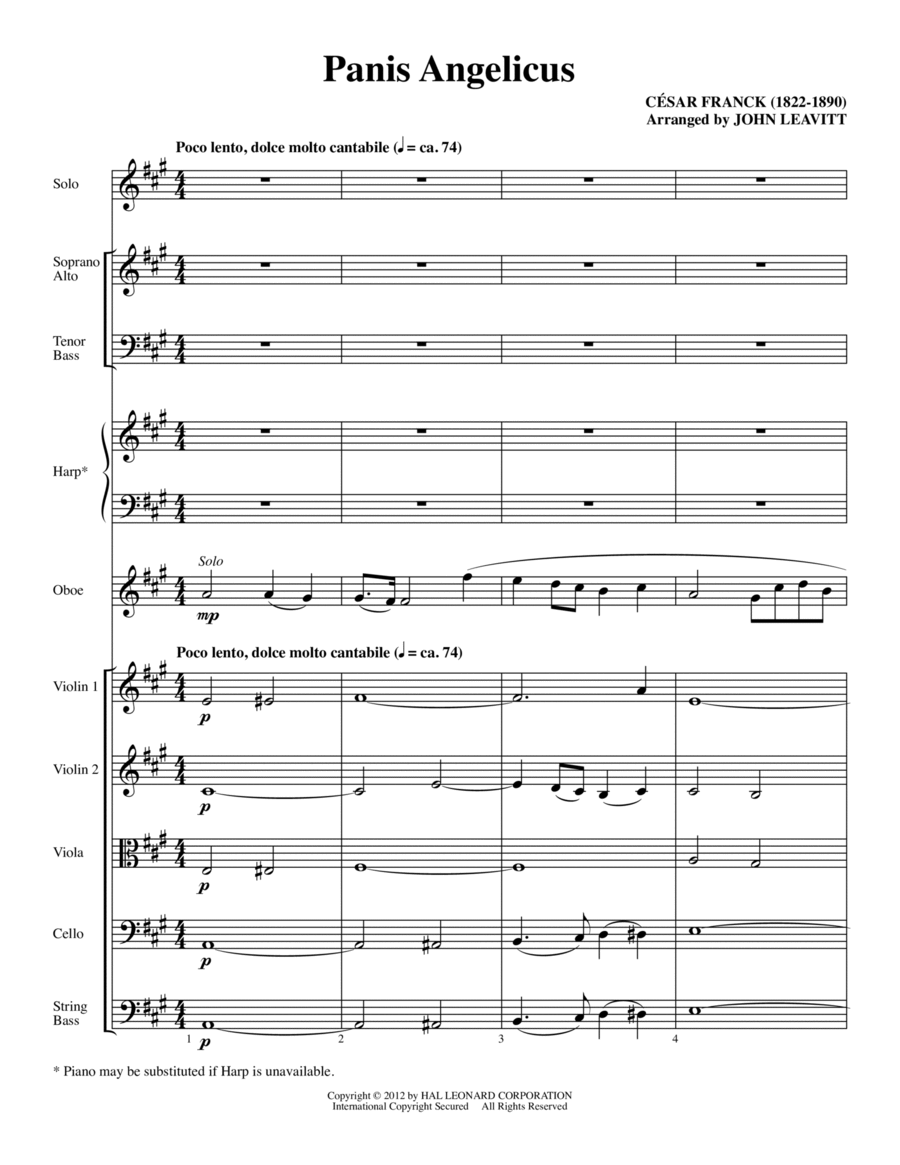 Panis Angelicus - Full Score Choir scores gallery preview page 1