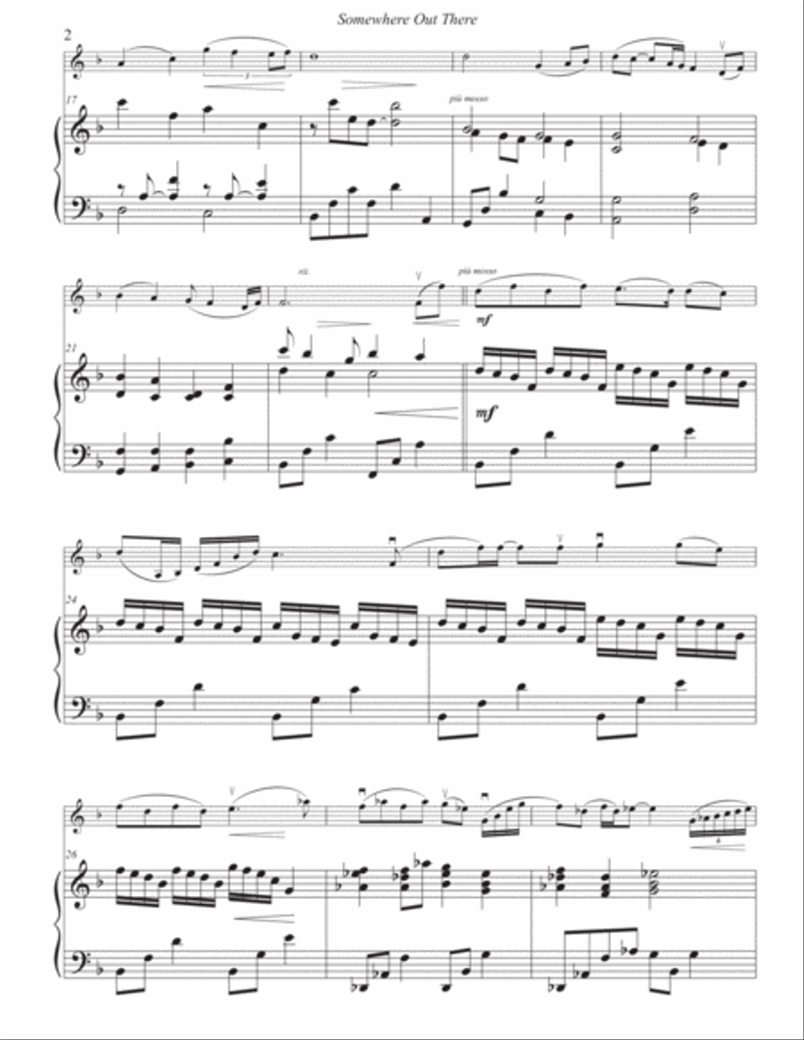 Somewhere Out There Violin Solo scores gallery preview page 3