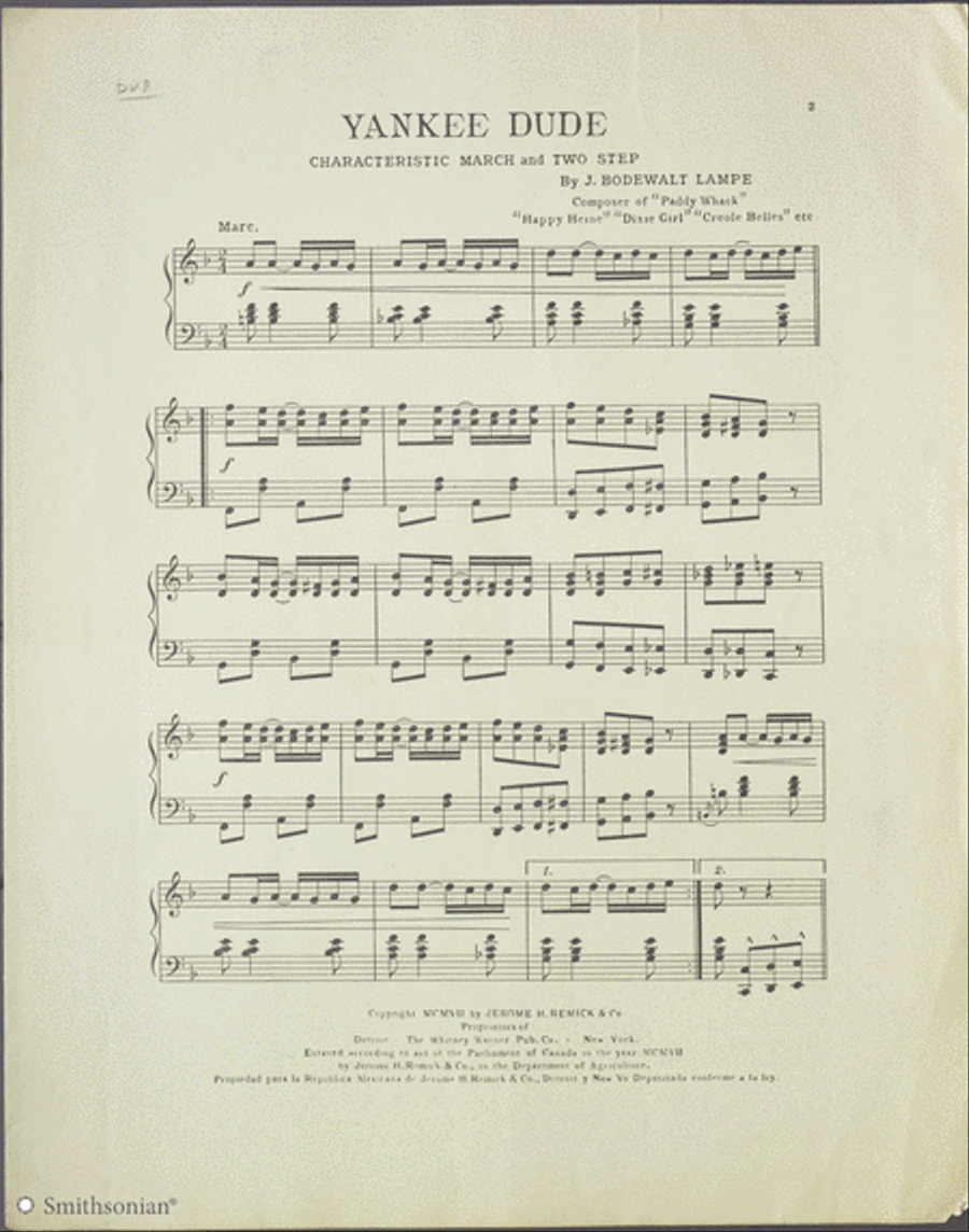 Yankee Dude Characteristic March Two-Step Piano Solo scores gallery preview page 3