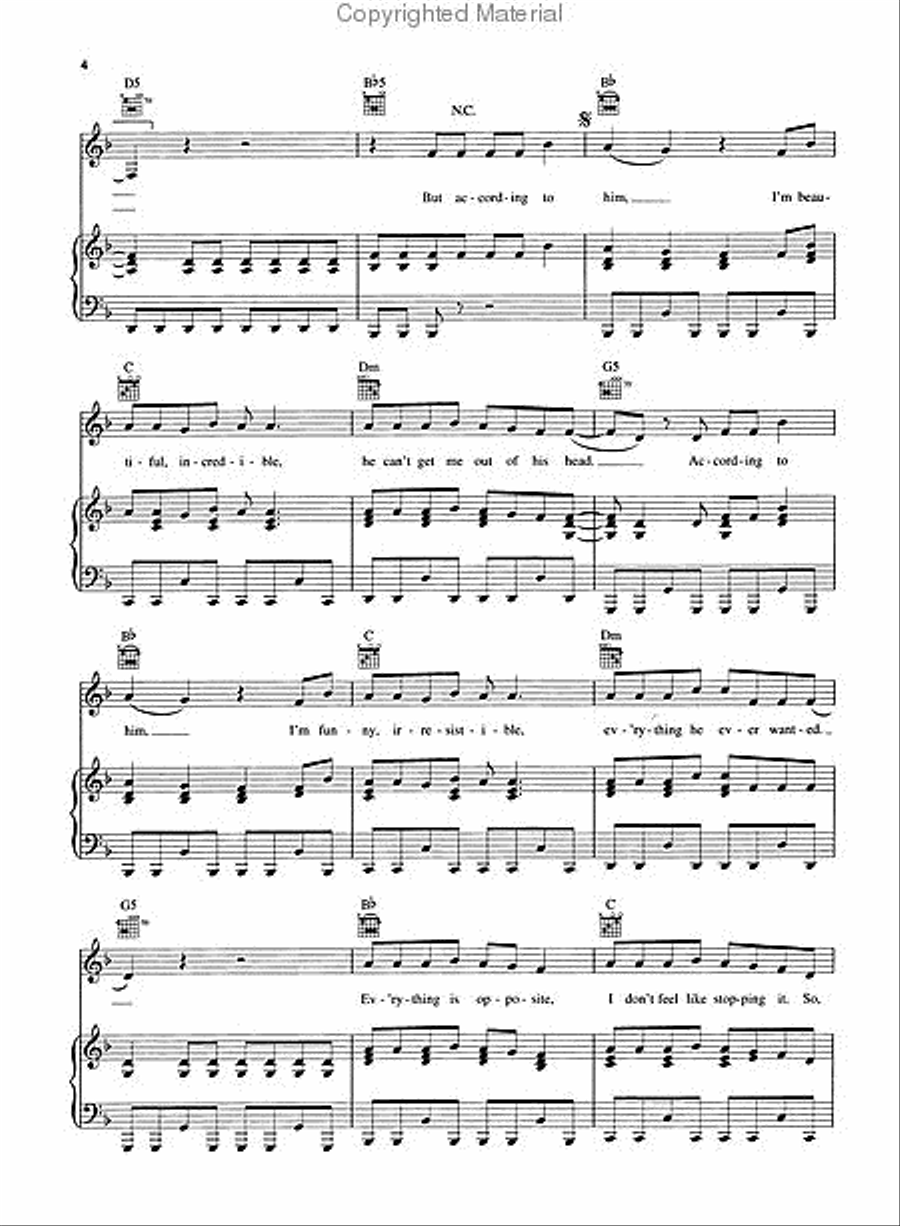 According to You According to You Piano, Vocal, Guitar scores gallery preview page 3