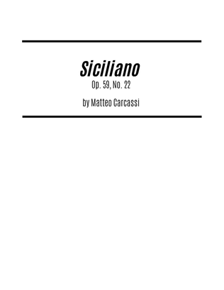 Book cover for Siciliano (for Solo Guitar)
