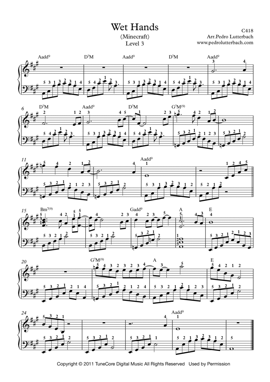Wet Hands by C418 Voice Digital Sheet Music Sheet Music Plus