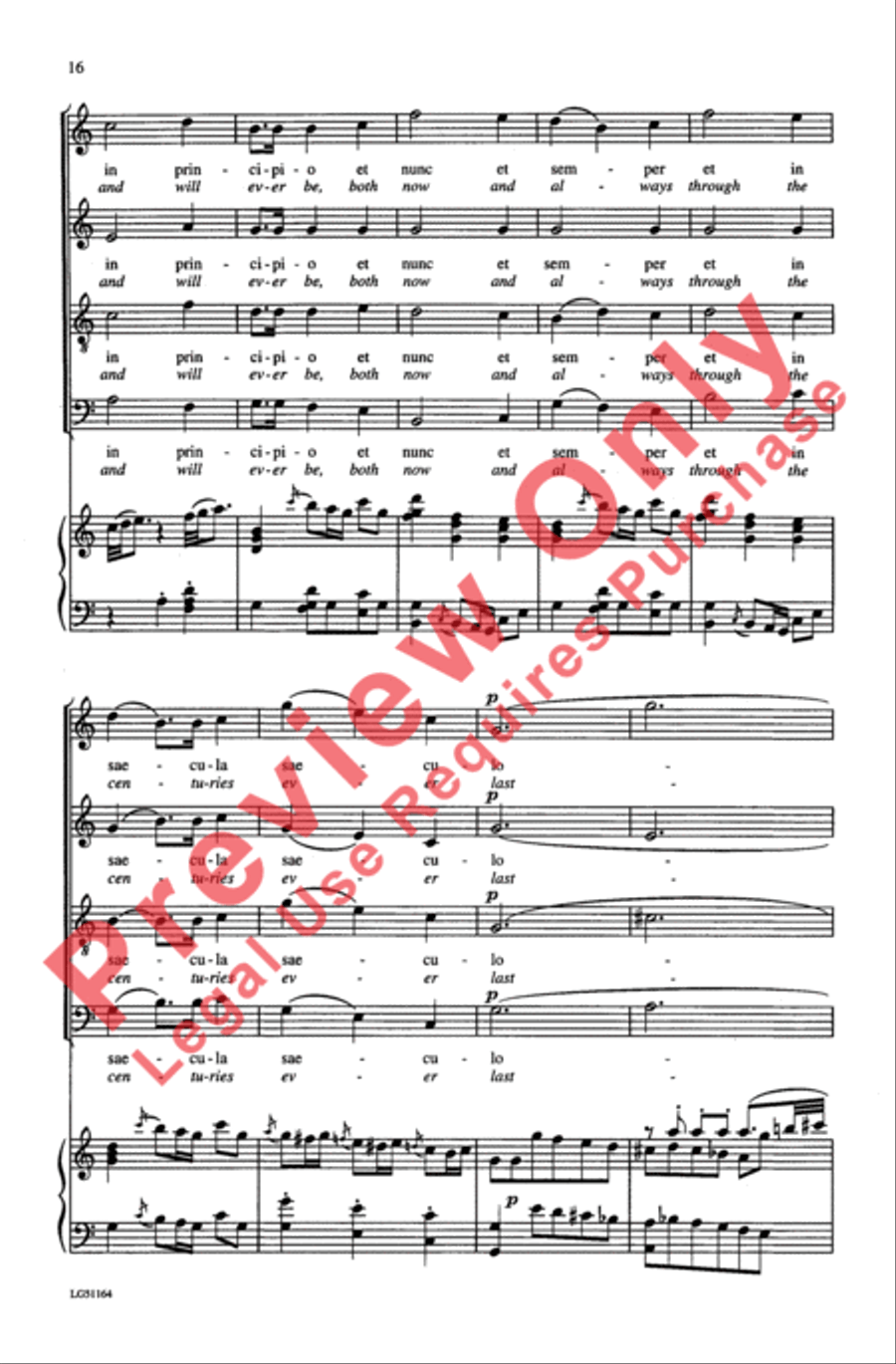 Dixit Dominus, K. 399 4-Part scores gallery preview page 16