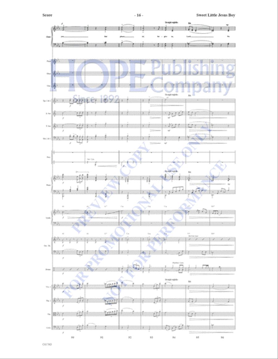 Sweet Little Jesus Boy Choir scores gallery preview page 17