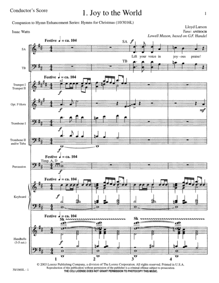 Hymns for Christmas - Brass & Percussion Score/Parts