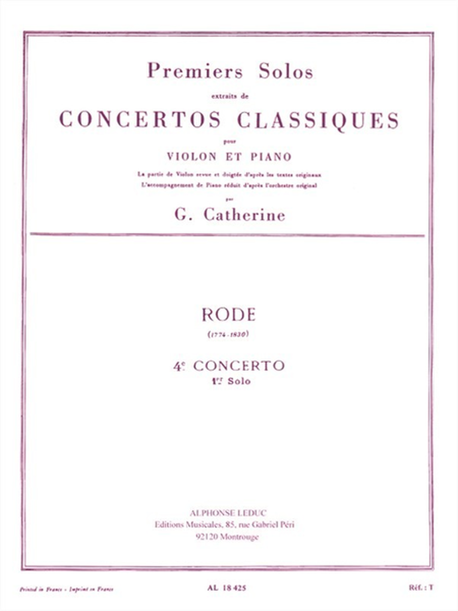 Premiers Solos Concertos Classiques:No.4 Violon et Piano