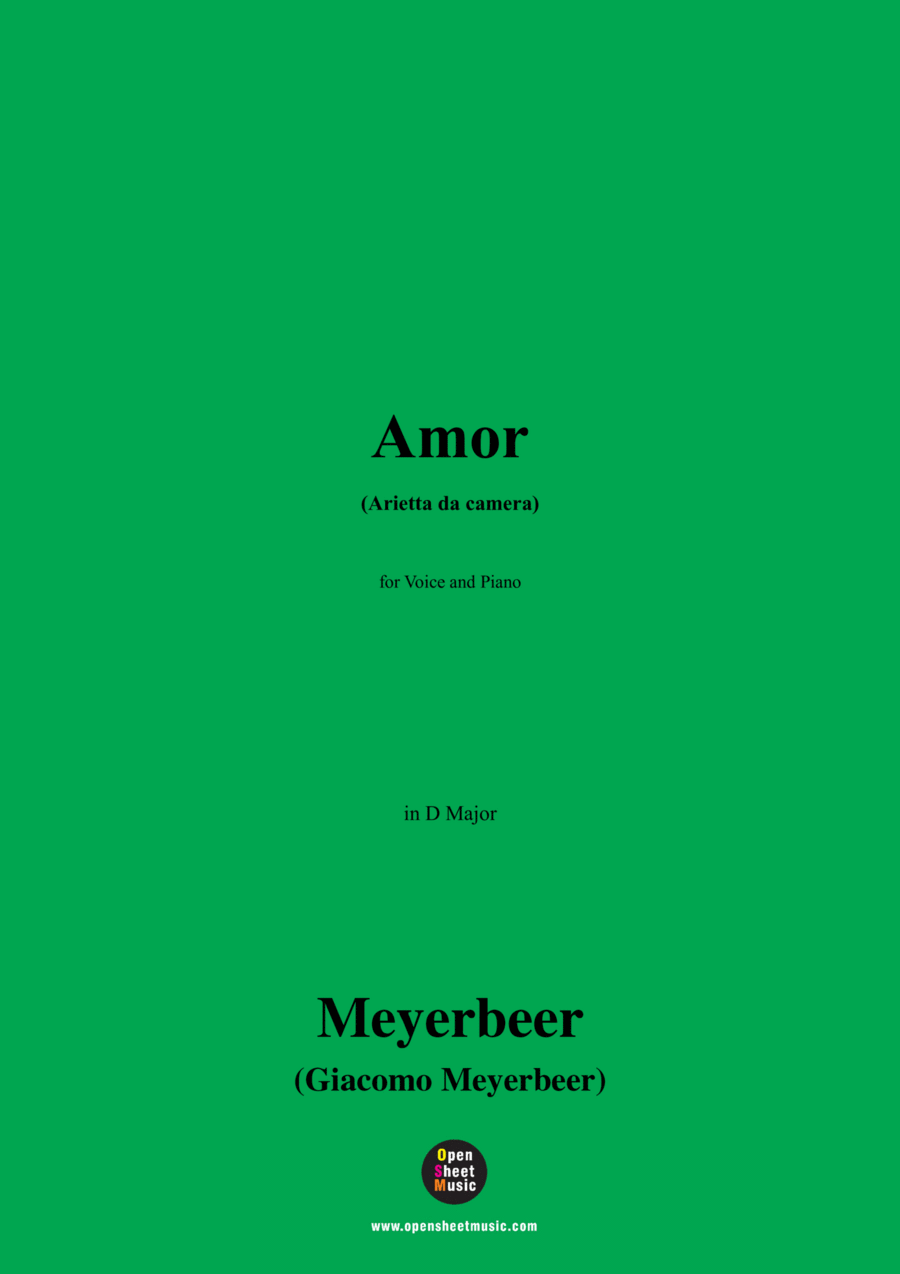 Meyerbeer-Amor(Arietta da camera),in D Major Voice scores gallery preview page 1