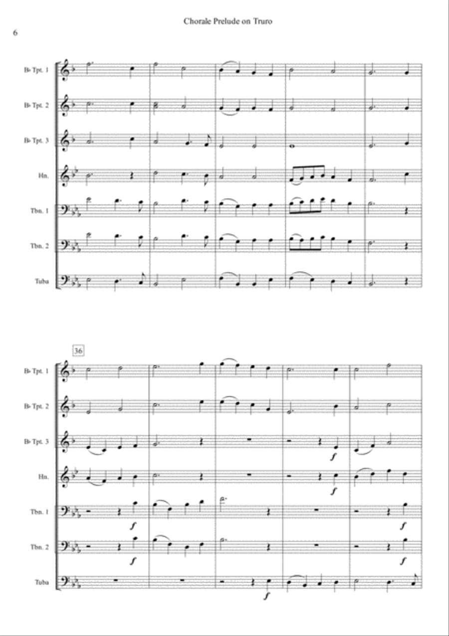 Chorale Prelude on Truro - Brass Septet Brass Ensemble scores gallery preview page 6