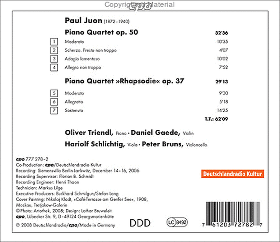 Piano Quartets Op. 50 & 37