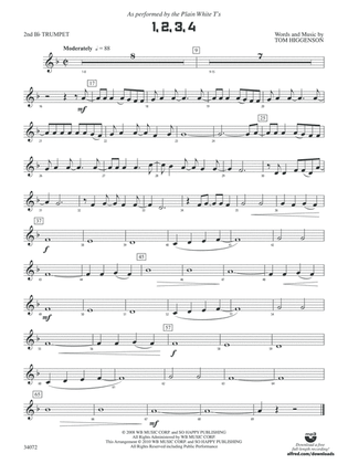 Book cover for 1, 2, 3, 4: 2nd B-flat Trumpet