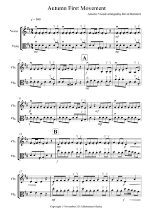 Autumn "Four Seasons" for Violin and Viola Duet