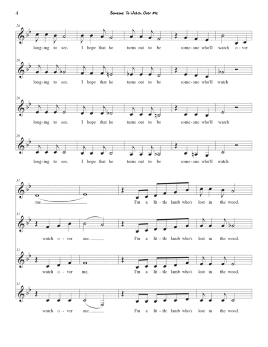 Someone To Watch Over Me SSAA scores gallery preview page 4