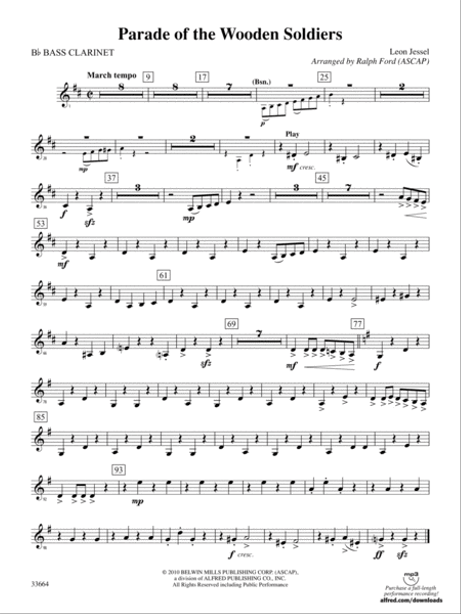 Parade of the Wooden Soldiers: B-flat Bass Clarinet Full Orchestra scores gallery preview page 1