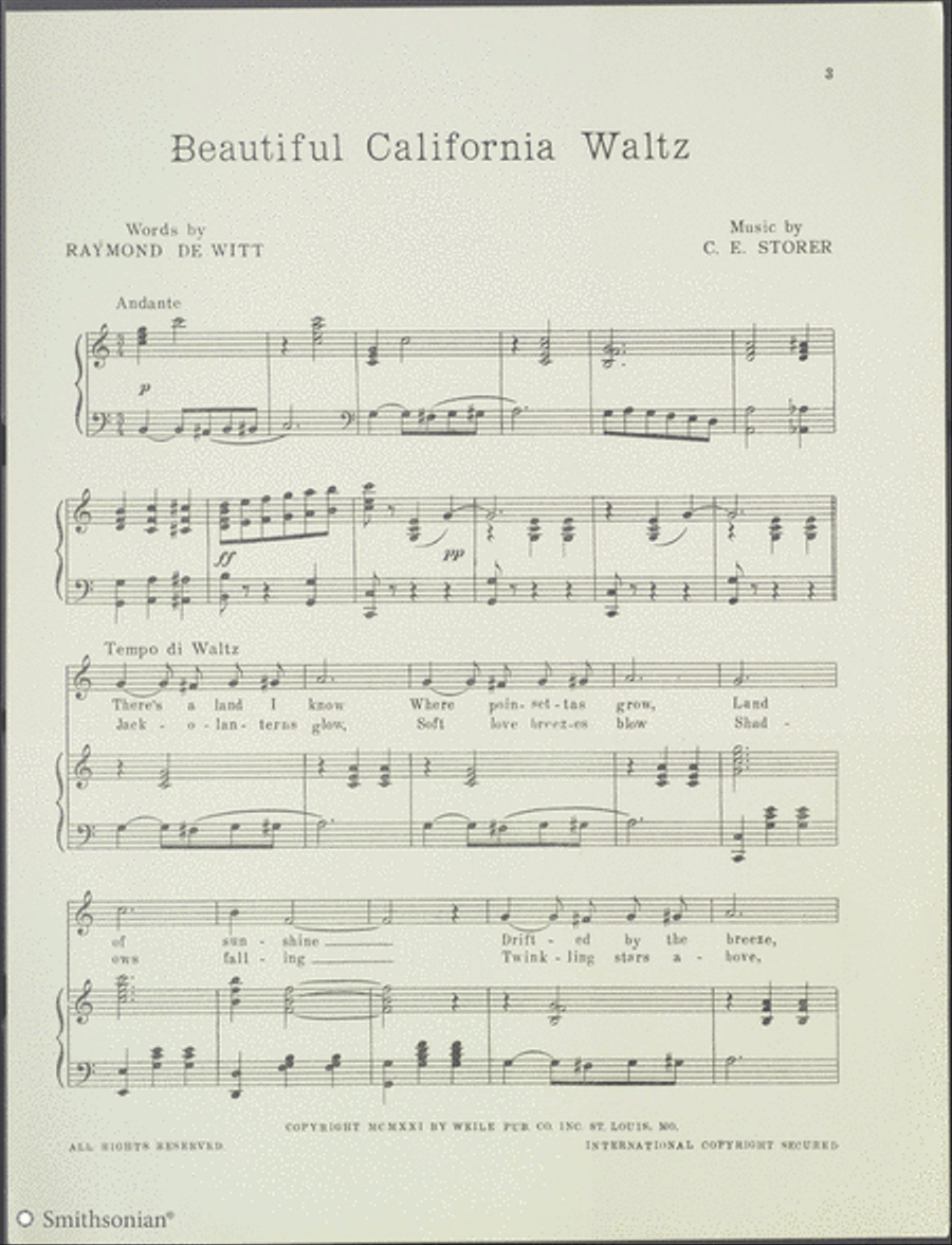 Beautiful California Piano, Vocal scores gallery preview page 3