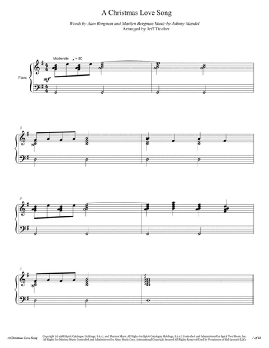 A Christmas Love Song 4-Part scores gallery preview page 2