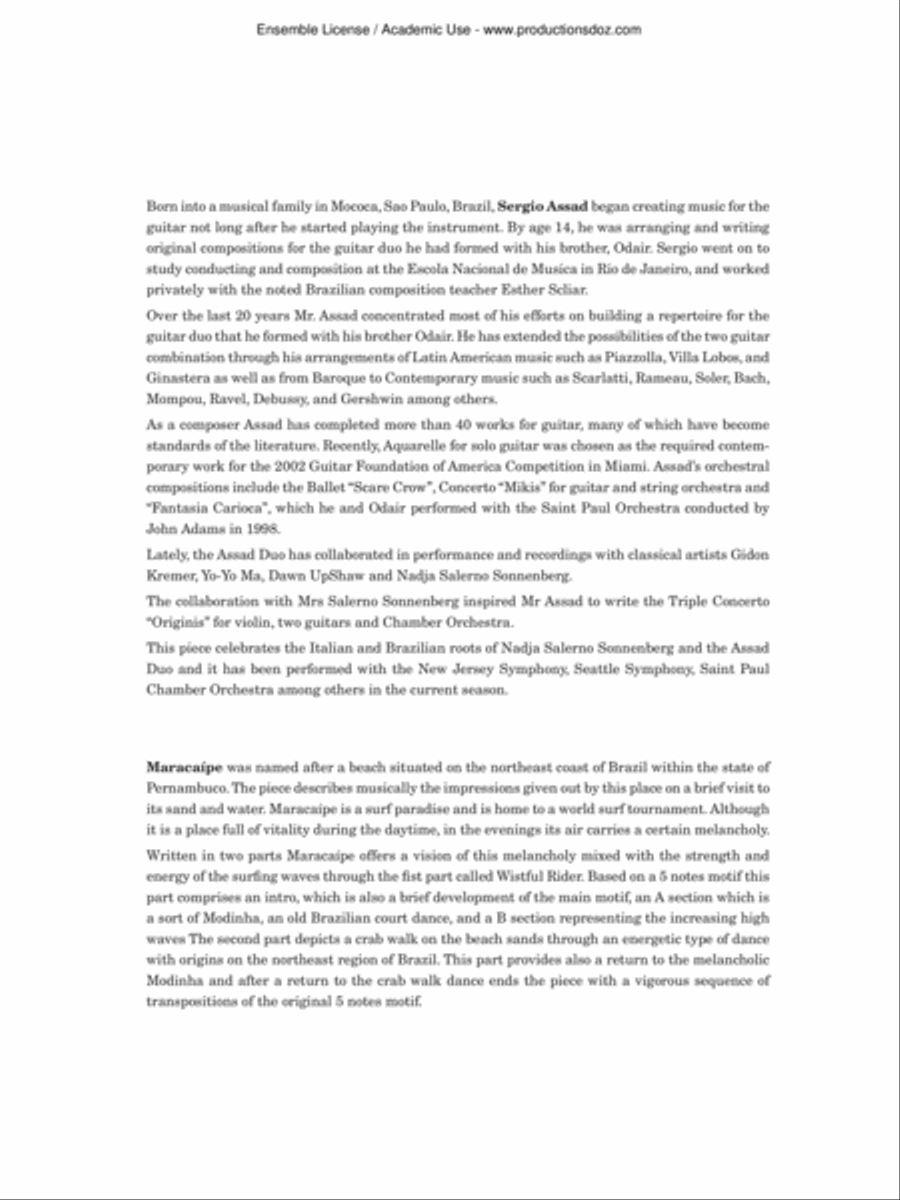 Maracaípe Classical Guitar scores gallery preview page 2