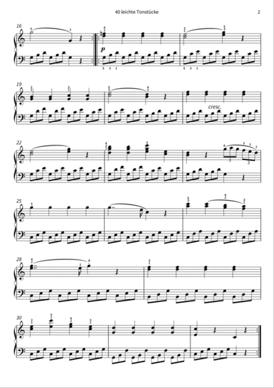 40 leichte Tonstucke 40 leichte Tonstucke Piano scores gallery preview page 4