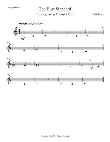 The Blue Standard for Beginner Trumpet Trio by Eddie Lewis image number null