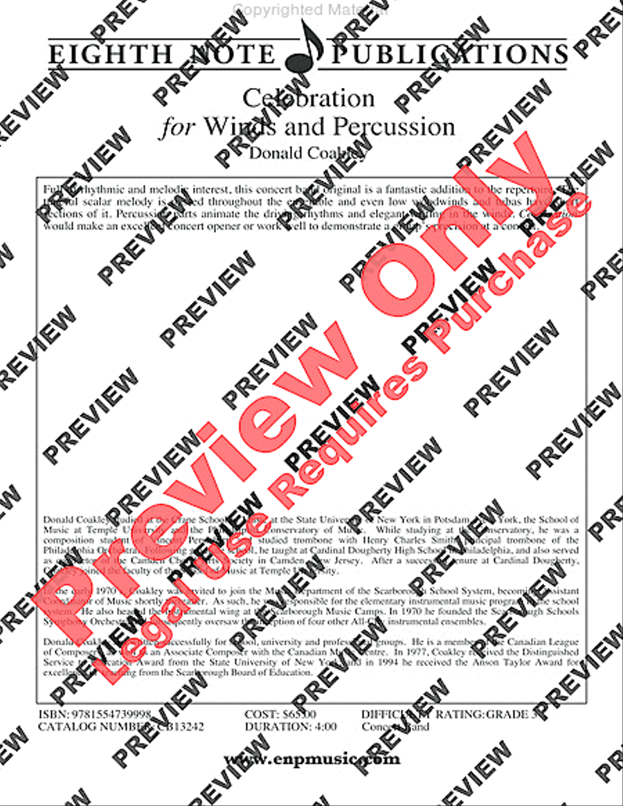 Celebration for Winds and Percussion Concert Band scores gallery preview page 3