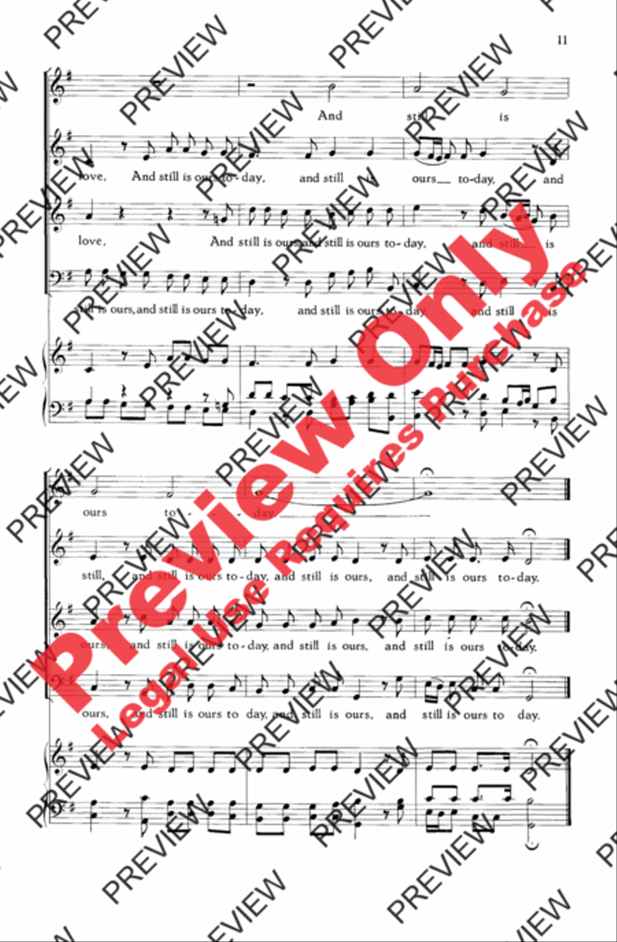 Now Thank We All Our God 4-Part scores gallery preview page 11