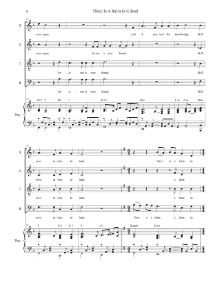 There Is A Balm In Gilead (Vocal Quartet - (SATB) image number null
