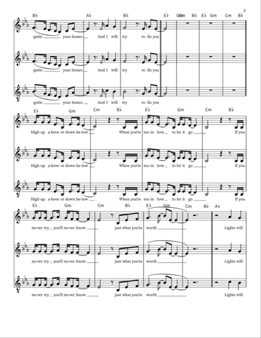 Fix You 3-Part scores gallery preview page 3