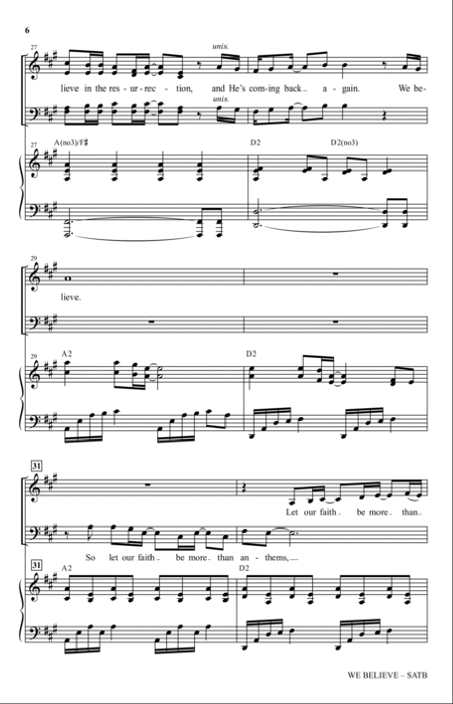 We Believe (arr. Heather Sorenson) 4-Part scores gallery preview page 5
