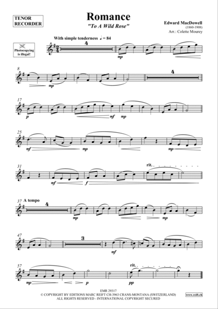 Romance Romance Tenor Recorder scores gallery preview page 2