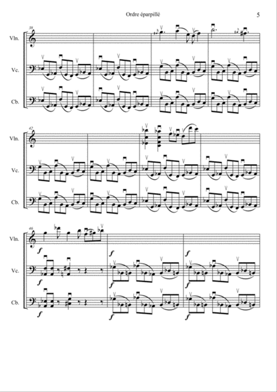 Sequence de Répétitions en Ordre éparpillé String Trio scores gallery preview page 5